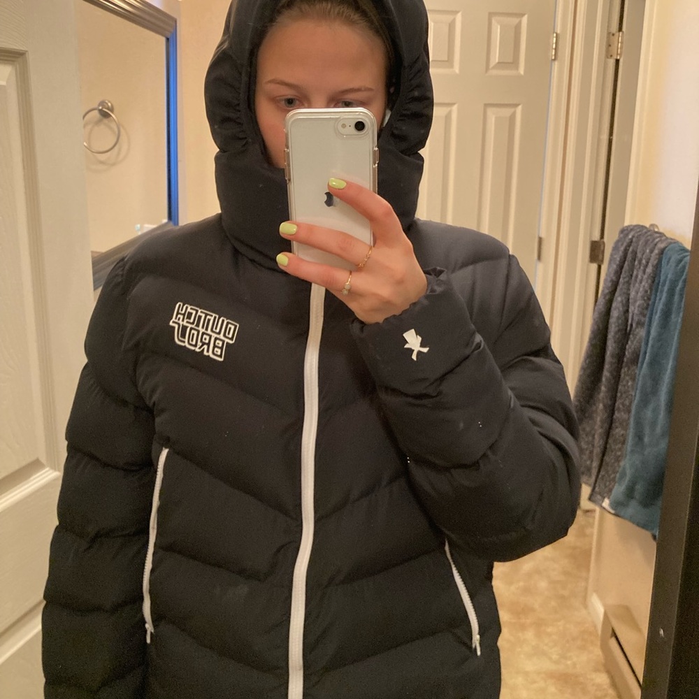 Large Dutch Bros Coffee Black Puffer Jacket